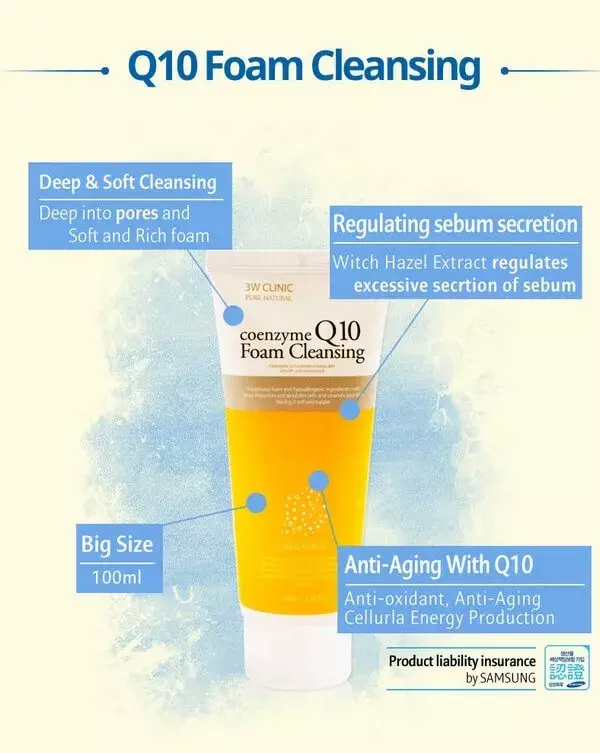 3W Clinic Coenzyme Q10 Foam Cleansing (100ml)