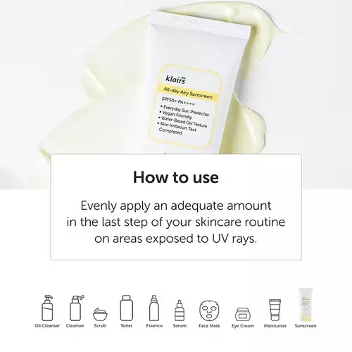 Dear Klairs All-day Airy Sunscreen SPF50+ PA++++