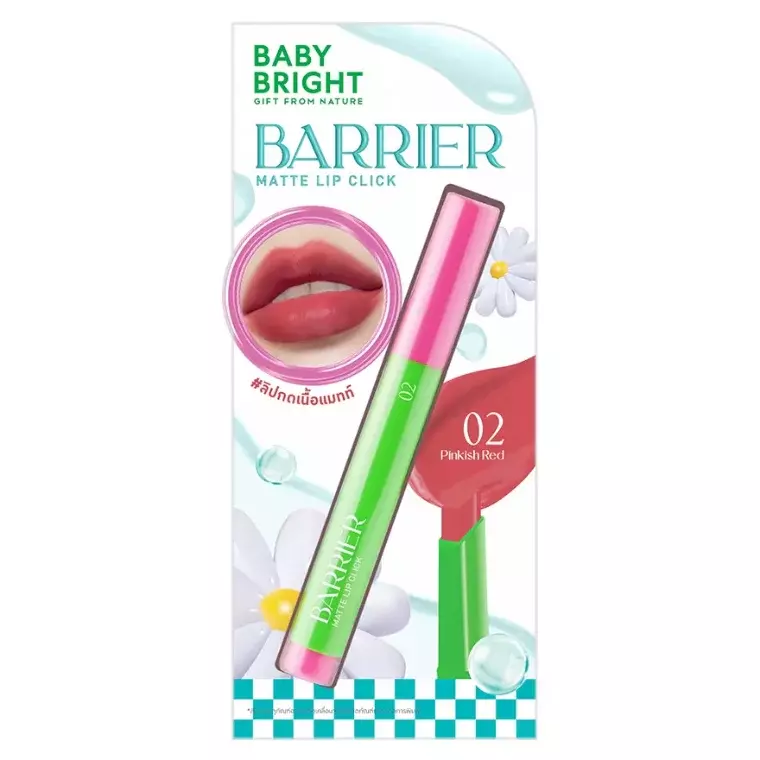 Baby Bright Barrier Matte Lip Click #02 Pinkish Red (1.4gm)