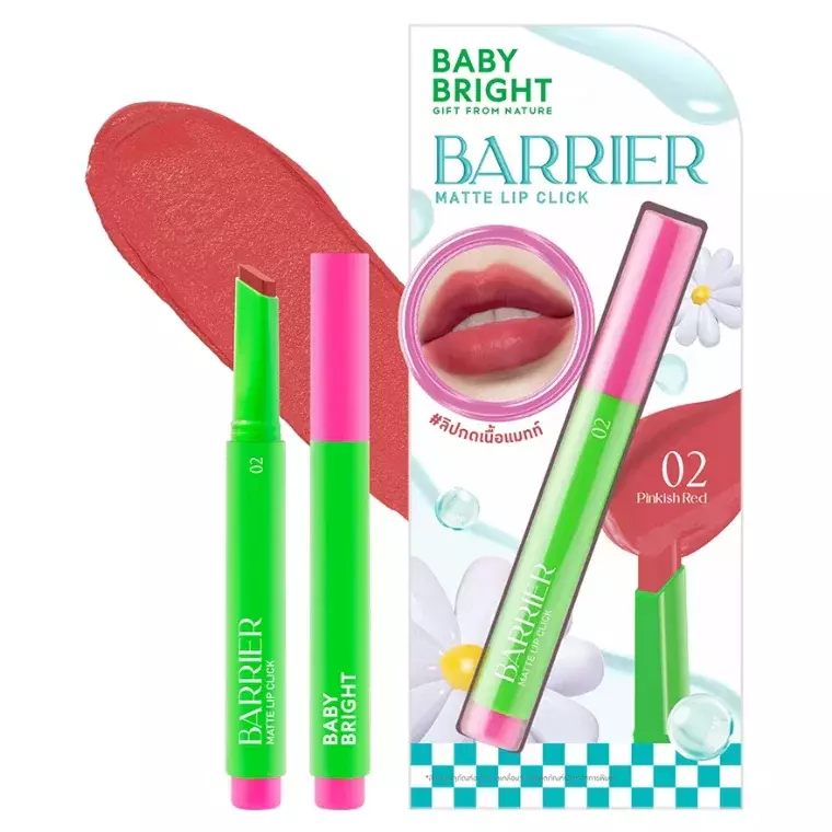 Baby Bright Barrier Matte Lip Click #02 Pinkish Red (1.4gm)