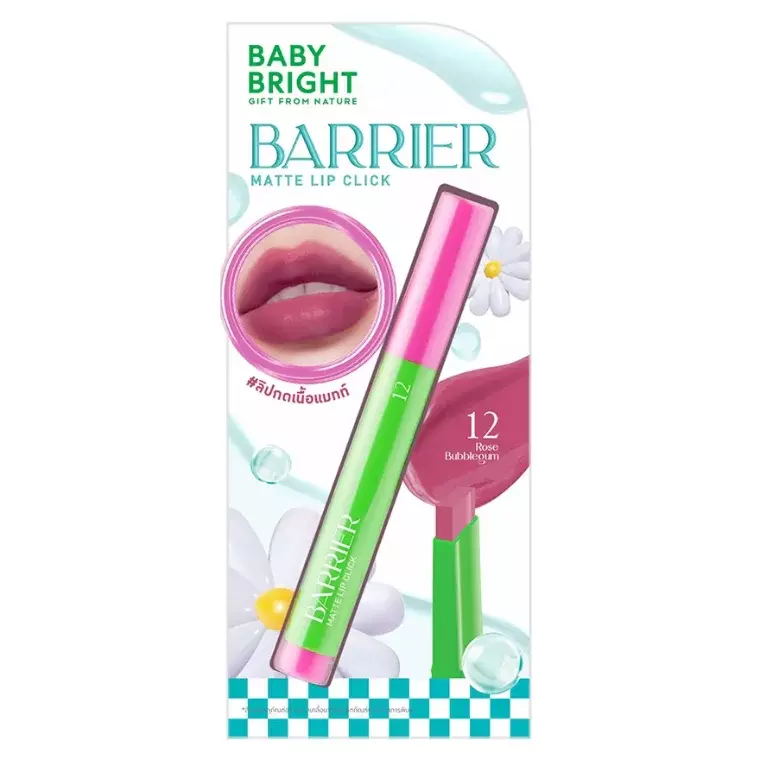 Baby Bright Barrier Matte Lip Click #12 Rose Bubblegum (1.4gm)
