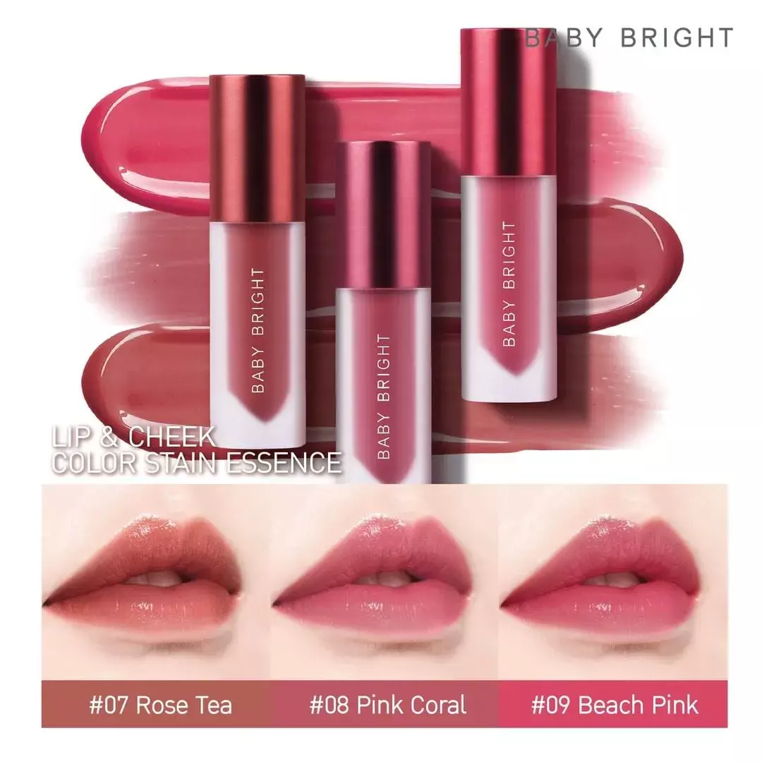 Baby Bright Lip & Cheek Color Stain Essence #1 Peach Coral (2.4g)