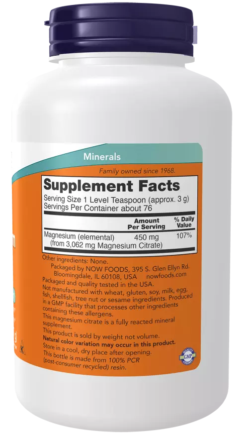 Now Foods Magnesium Citrate Pure Powder (227g)