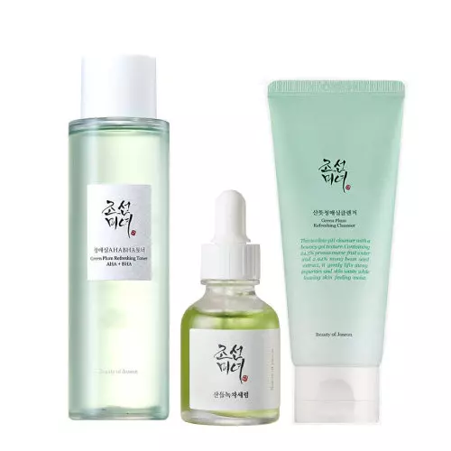 Beauty of Joseon Green Trio [ Beauty of Joseon Green Plum Refreshing Cleanser (100ml), Beauty of Joseon Green Plum Refreshing Toner: AHA + BHA (150ml), Beauty of Joseon Calming Serum: Green Tea + Pant