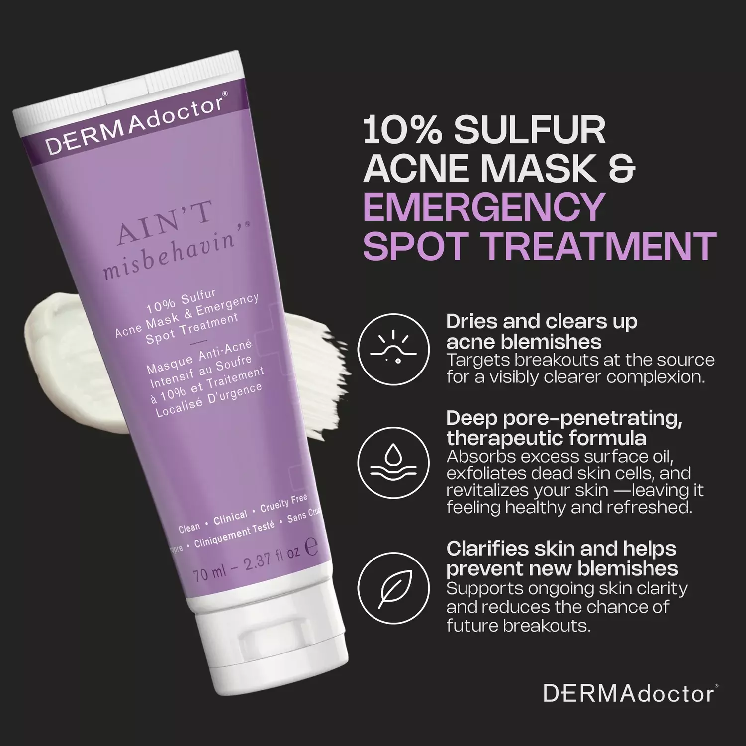 DERMADOCTOR Ain't Misbehavin intensive 10% Sulfur Acne Mask