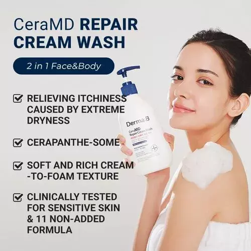 Derma:B CeraMD Repair Cream Wash (400ml)