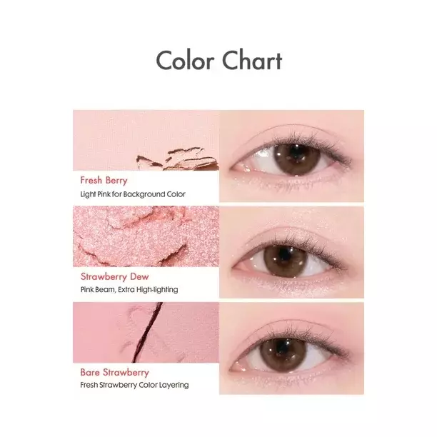 Rom&nd Bare Layer Pallete 02 - Strawberry Mood (14g)