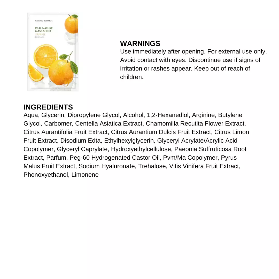 Nature Republic Real Nature Orange Mask Sheet