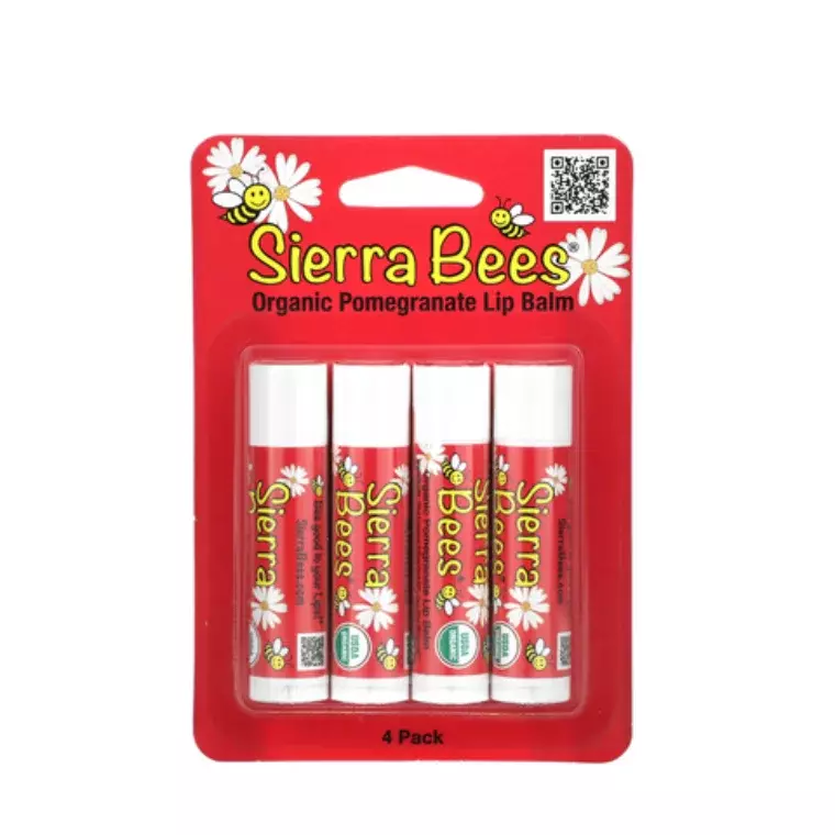 Sierra Bees Organic Pomegranate lip Balm 4 Pack (4.25 gm)