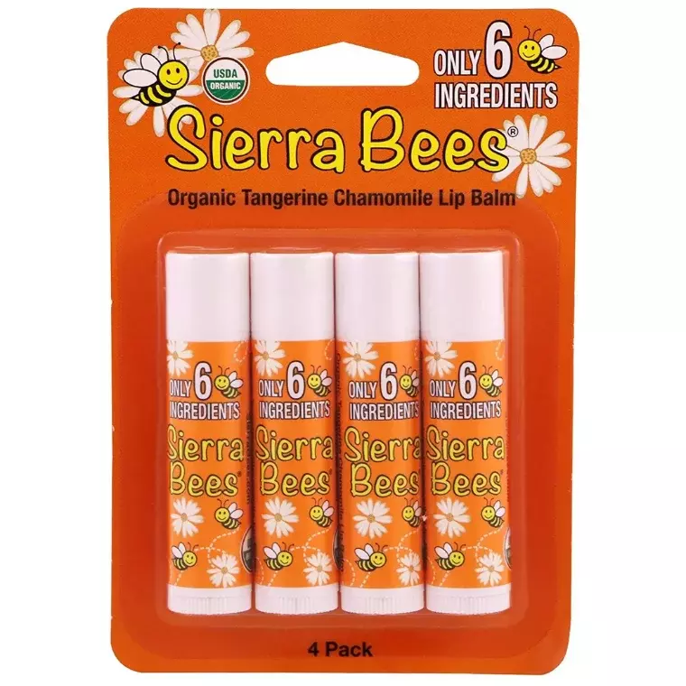 Sierra Bees Organic Tangerine Chamomile lip Balm 4 Pack (4.25 gm)