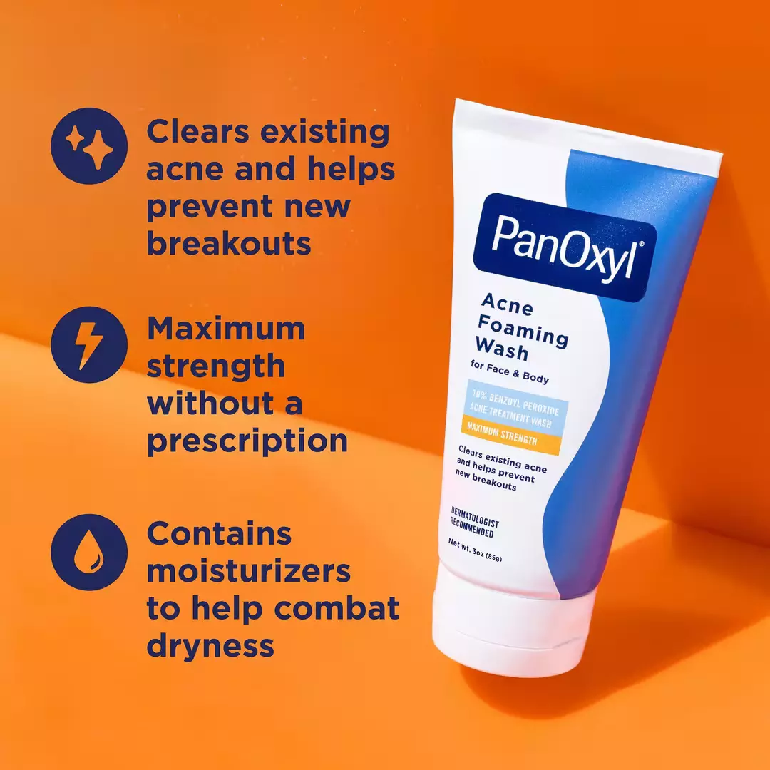 PanOxyl Acne Foaming Wash Benzoyl Peroxide 10% Maximum Strength 85g