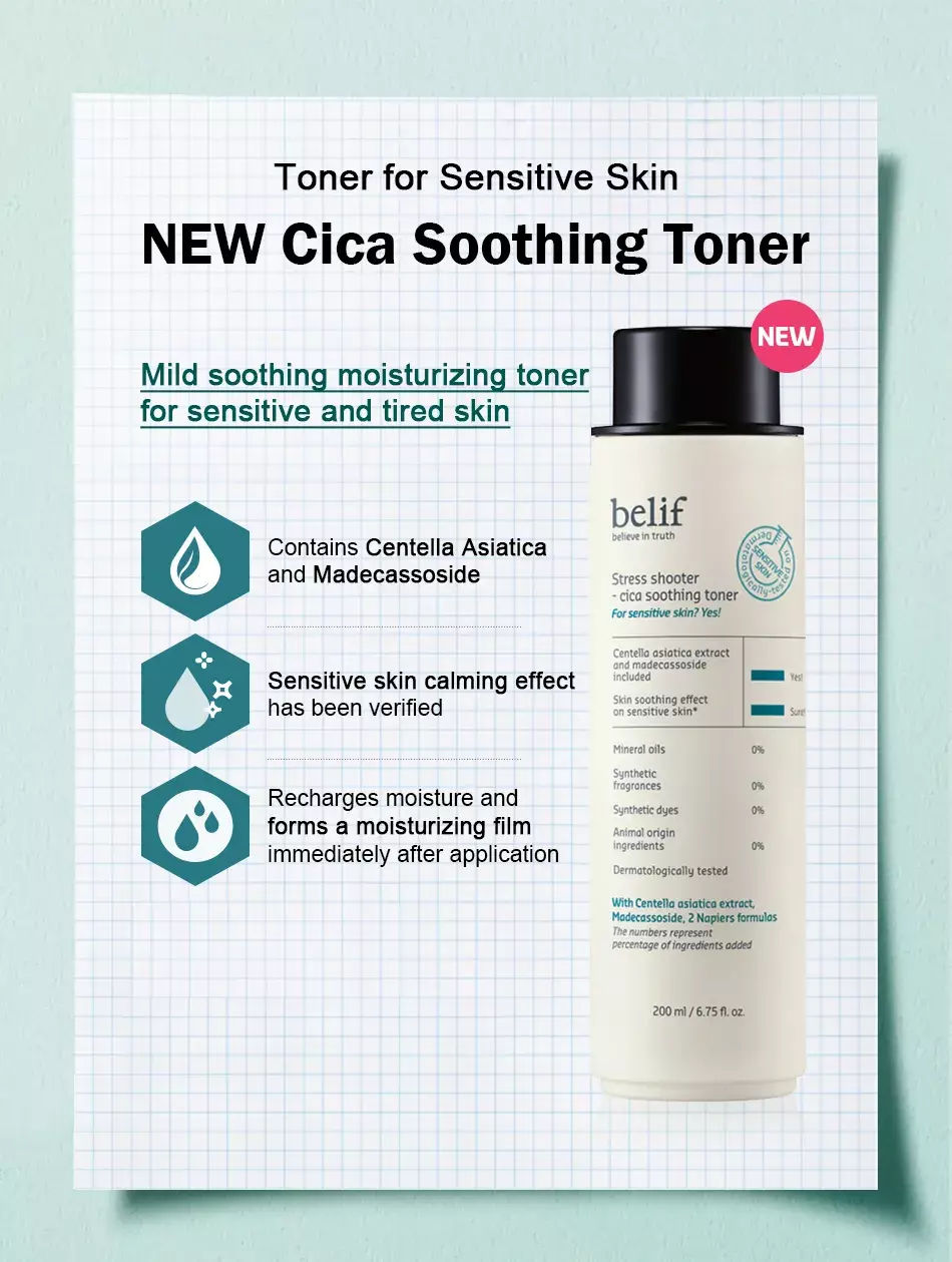 Belif Stress Shooter Cica Soothing Toner (200ml)