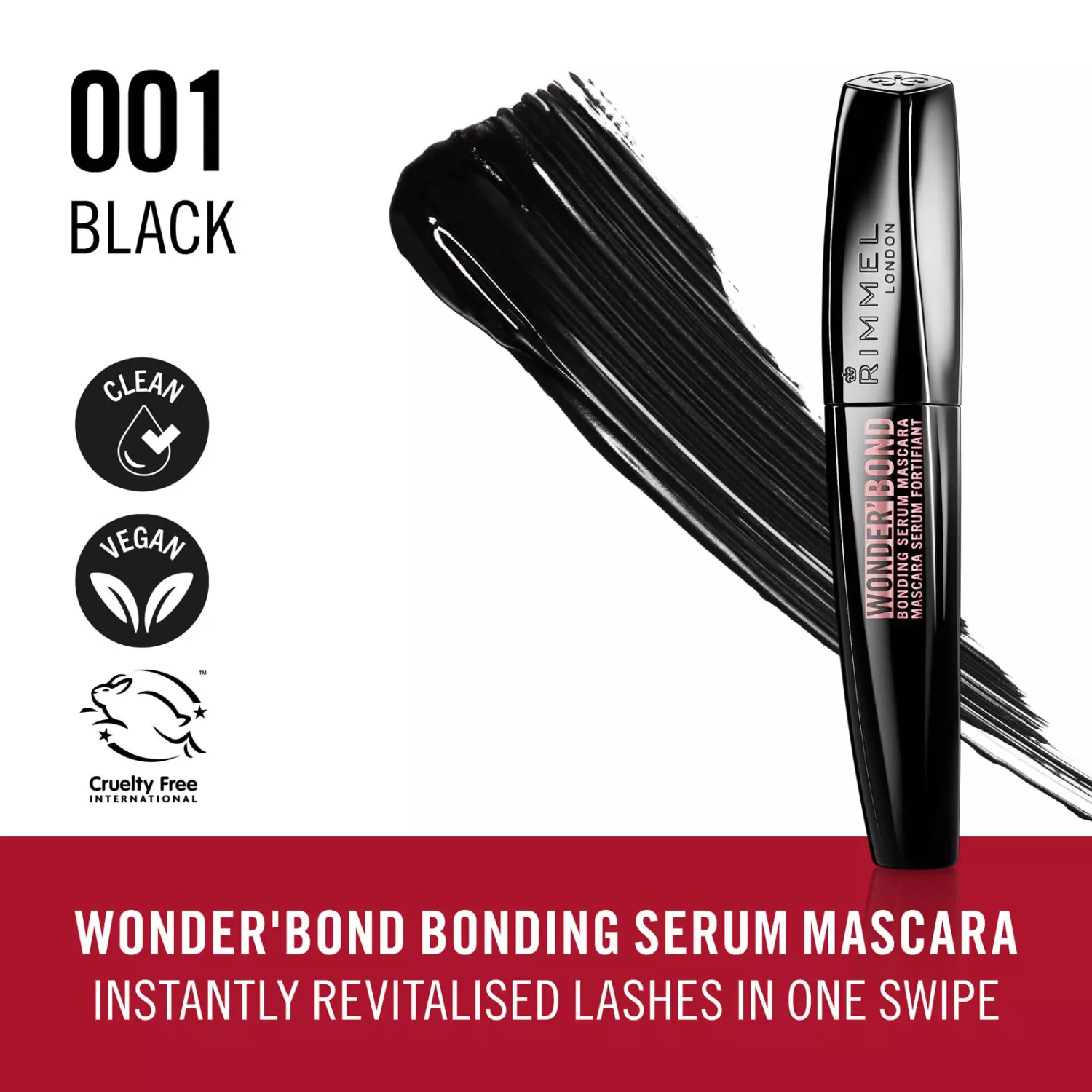Rimmel London Wonder Bond Mascara Bonding Serum Mascara 001 BLACK (11ml)