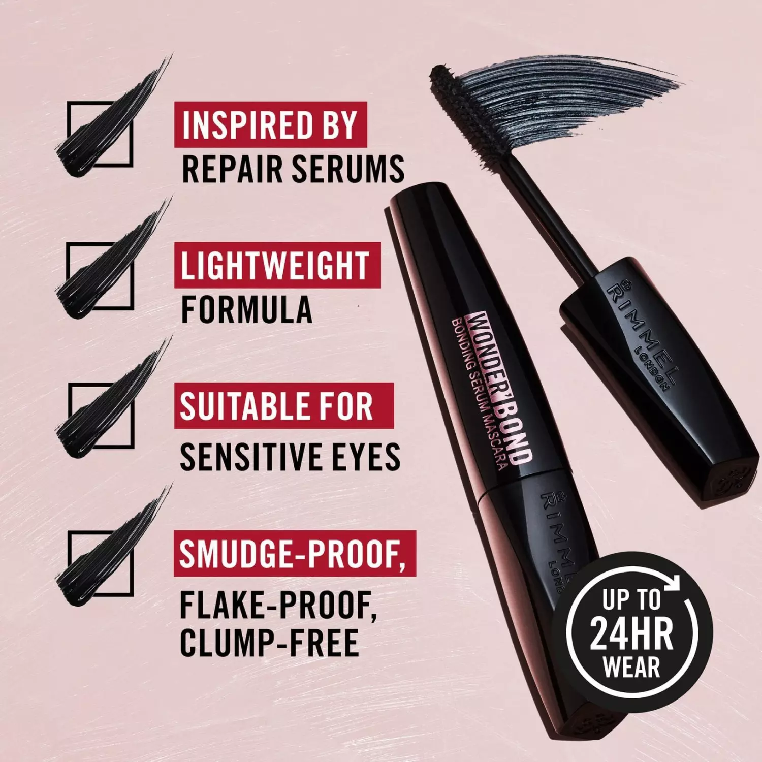 Rimmel London Wonder Bond Mascara Bonding Serum Mascara 001 BLACK (11ml)