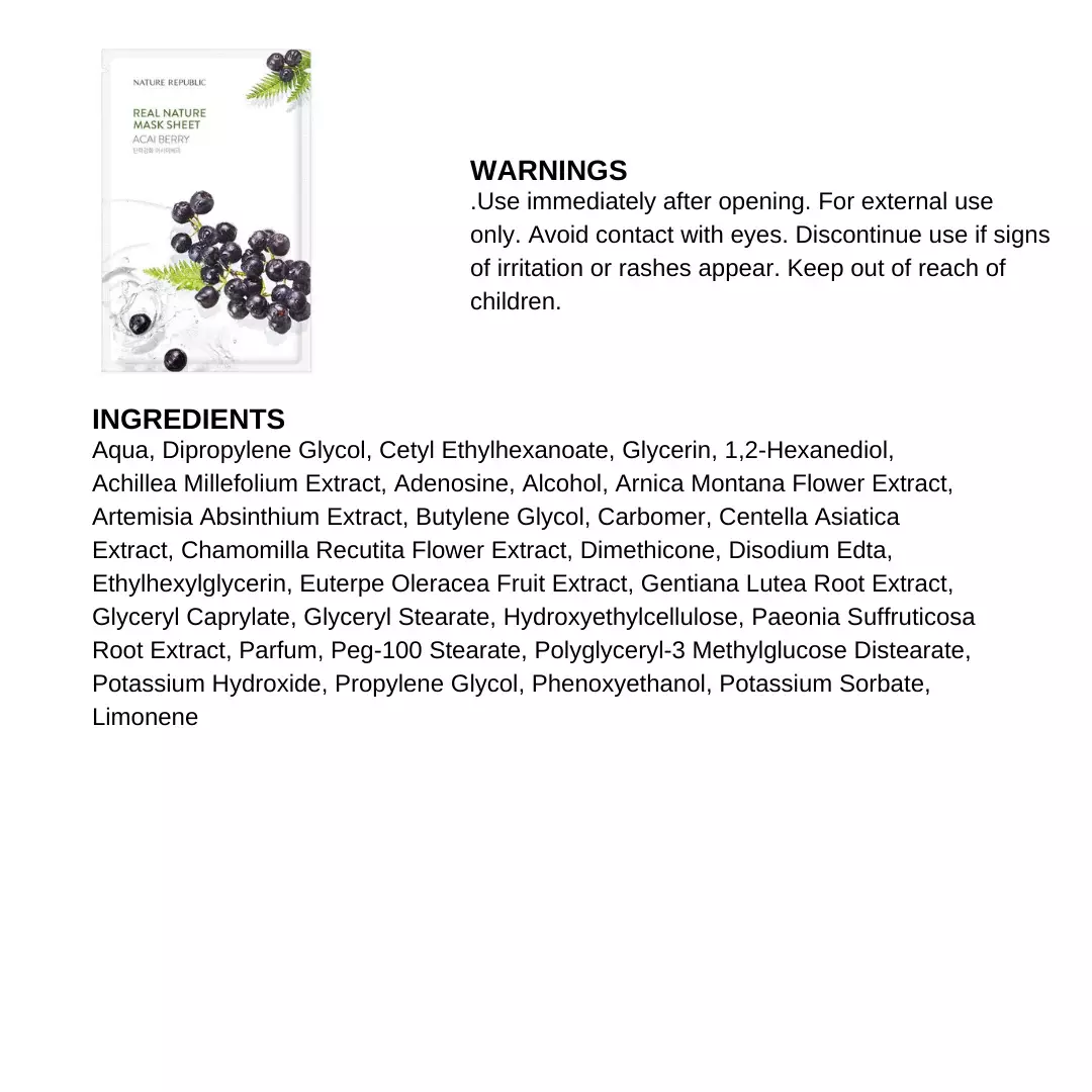Nature Republic Real Nature Acai Berry Mask Sheet