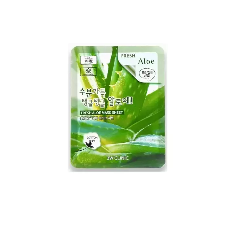 3W Clinic Fresh Mask Sheet Duo [ 3W Clinic Fresh Royal Jelly Mask Sheet (23ml) + 3W Clinic Fresh Aloe Mask Sheet (23ml)]