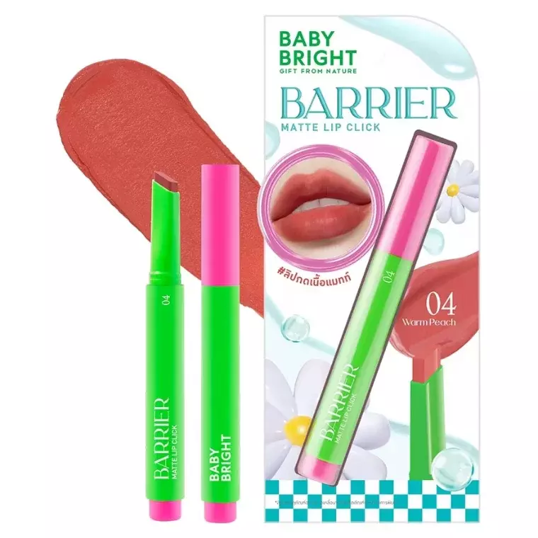 Baby Bright Barrier Matte Lip Click #04 Warm Peach (1.4gm)