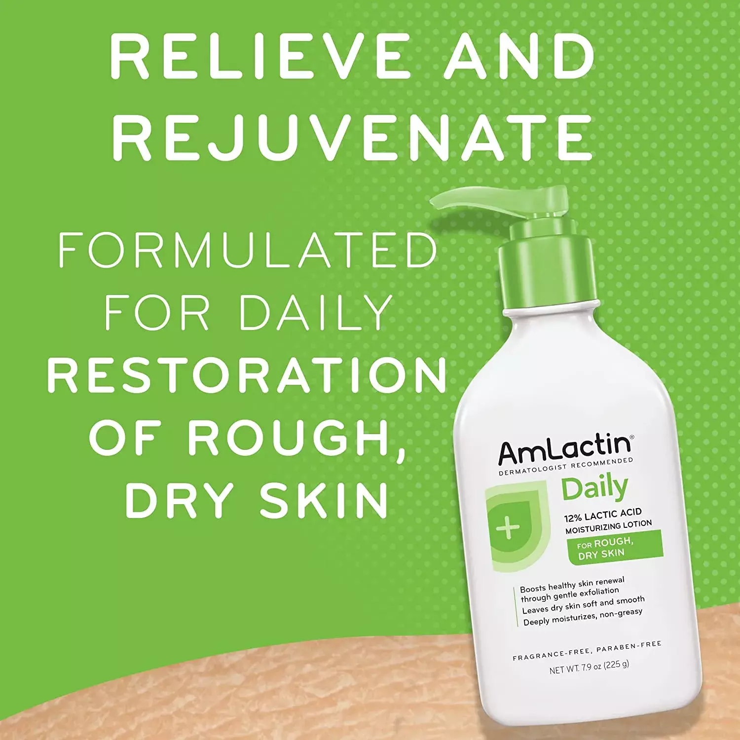 AmLactin Daily Moisturizing Lotion For Rough, Dry Skin 225g