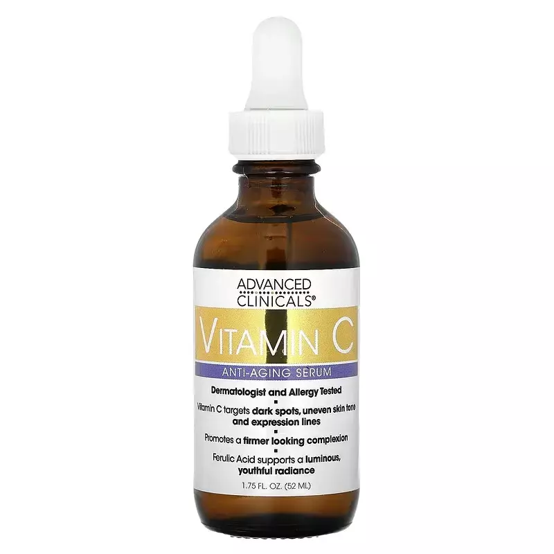 Advanced Clinicals Vitamin C Anti-Aging Serum + Vitamin C Advanced Brightening Cream