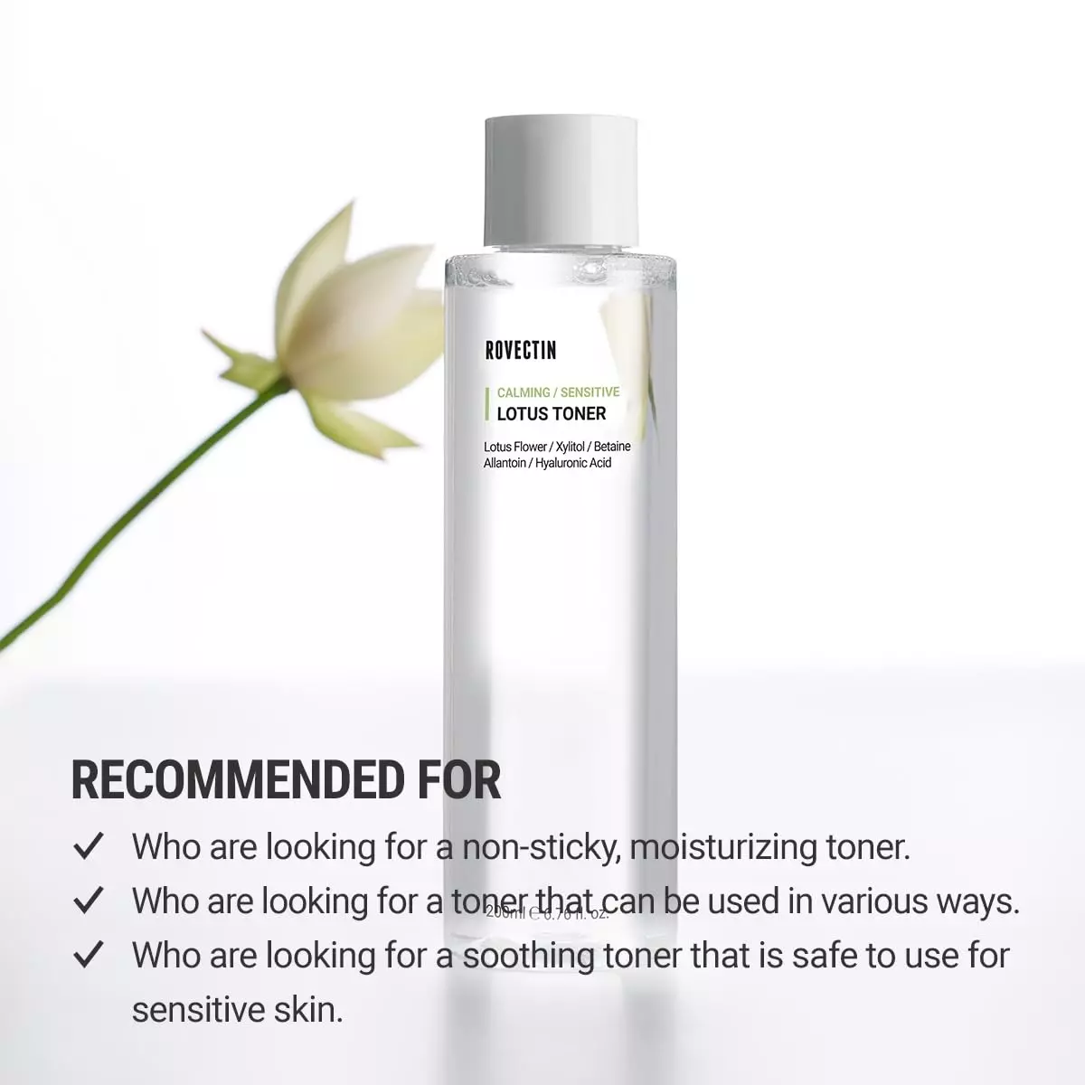 Rovectin Clean Lotus Water Calming Toner (200ml)