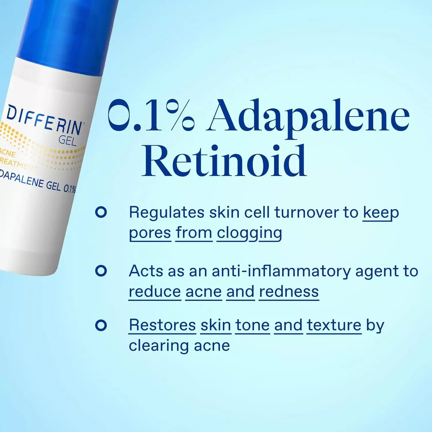 Differin Adapalene Gel 0.1% Acne Treatment PUMP 45g
