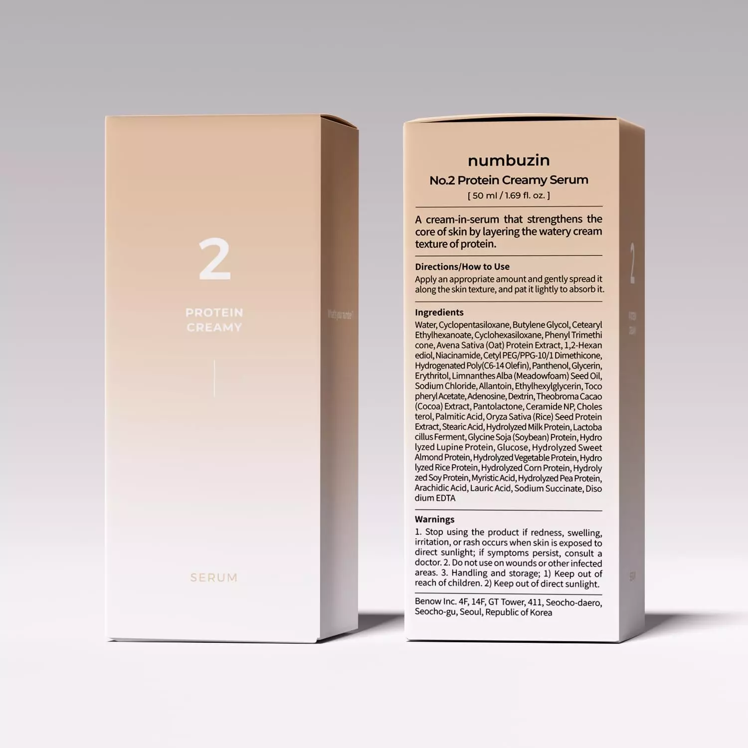 Numbuzin No.2 Protein 43% Creamy Serum
