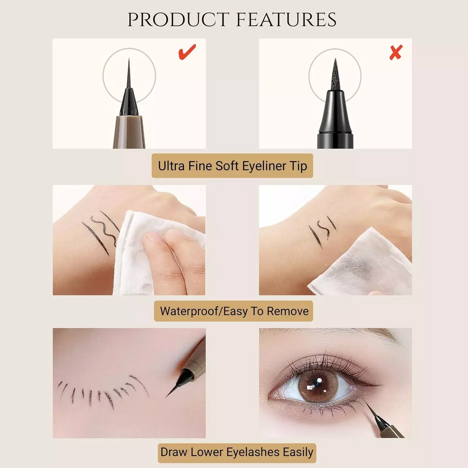 Gecomo Liquid Eyeliner Pen - #1 Black (1ml)