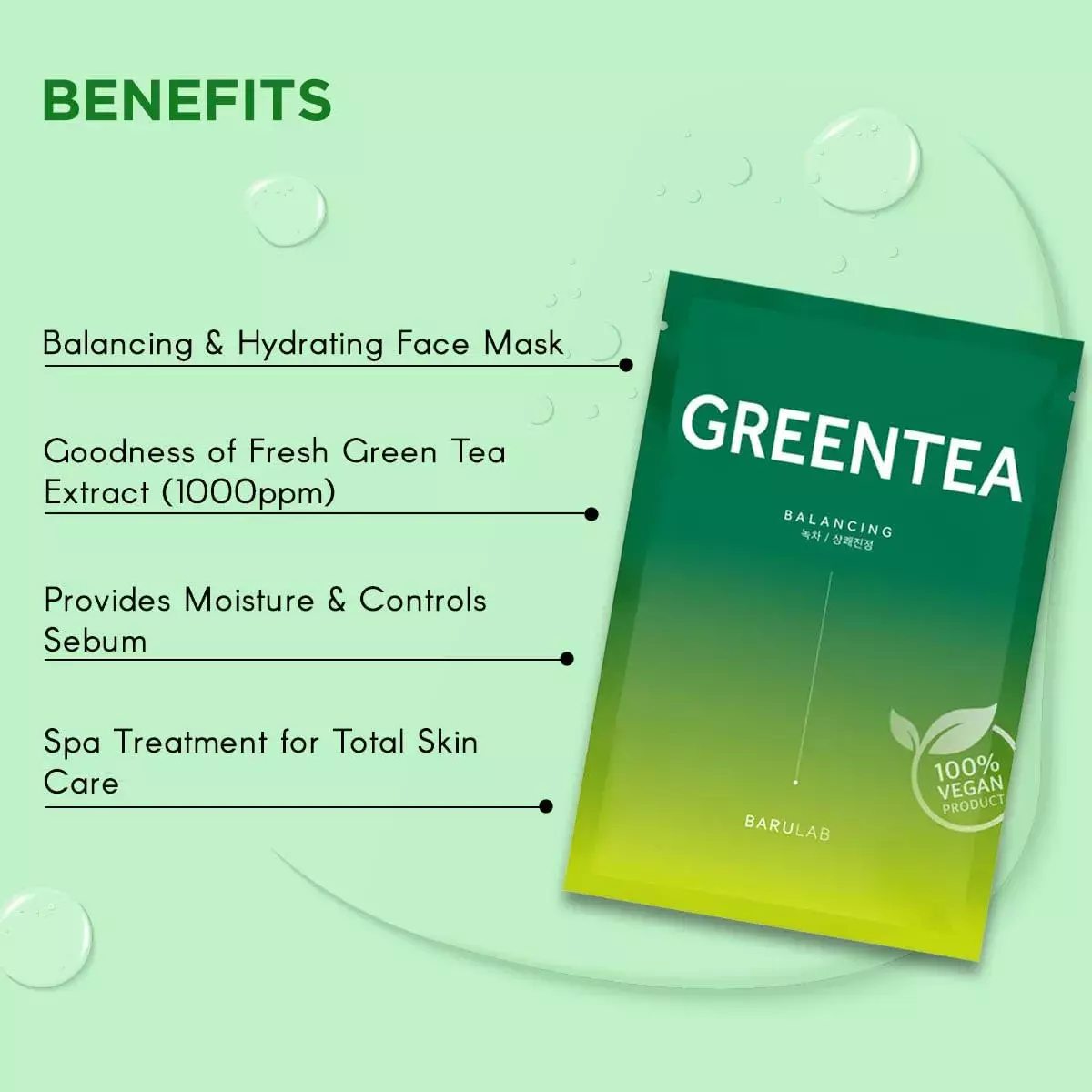Barulab The Clean Vegan Mask - GREEN TEA (23g)