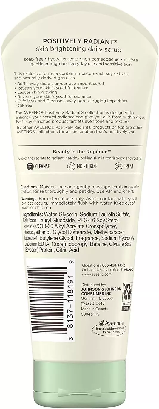 Aveeno Positively Radiant Skin Brightening Daily Face Scrub (198g)