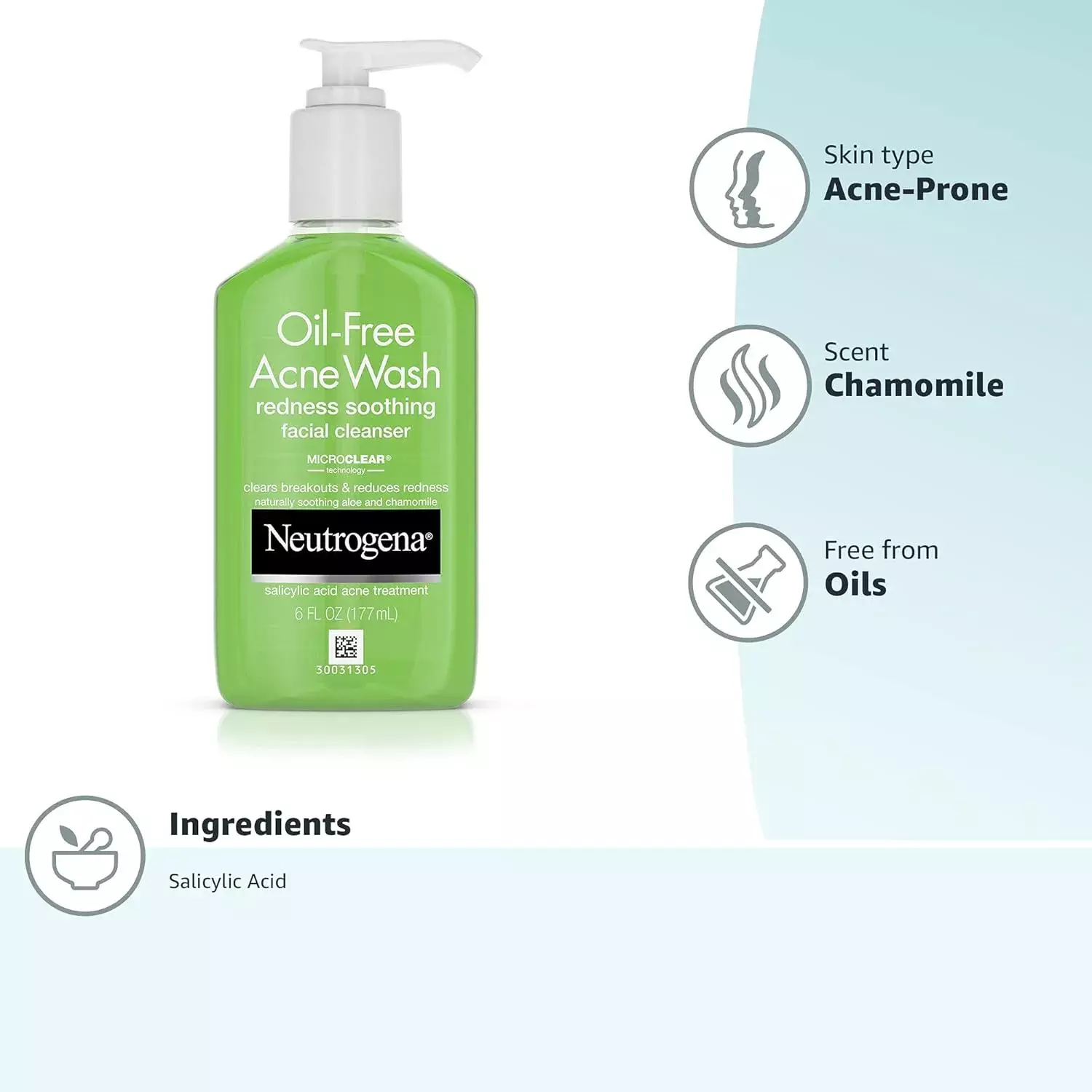 Neutrogena Oil-Free Acne Wash Redness Soothing Facial Cleanser