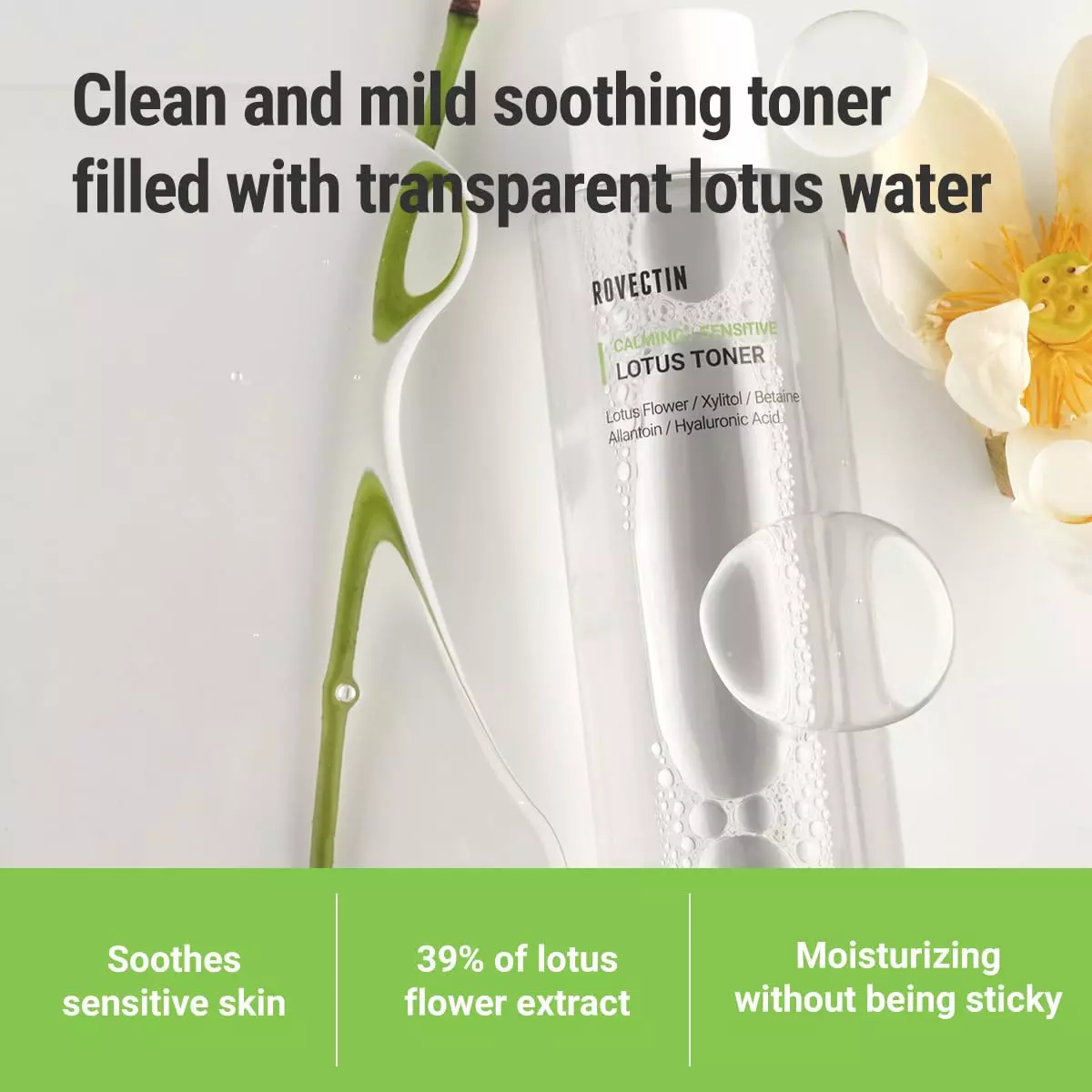 Rovectin Clean Lotus Water Calming Toner (200ml)