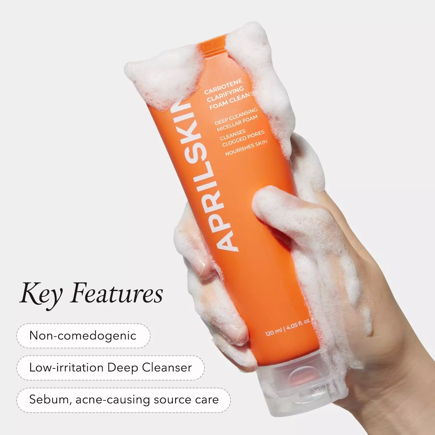 April Skin Real Carrotene Acne Foam Cleanser 120ML