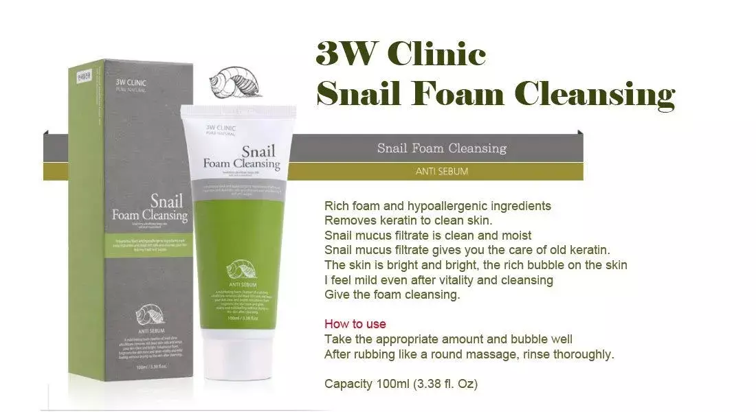 3W Clinic Snail Foam Cleansing (100ml)