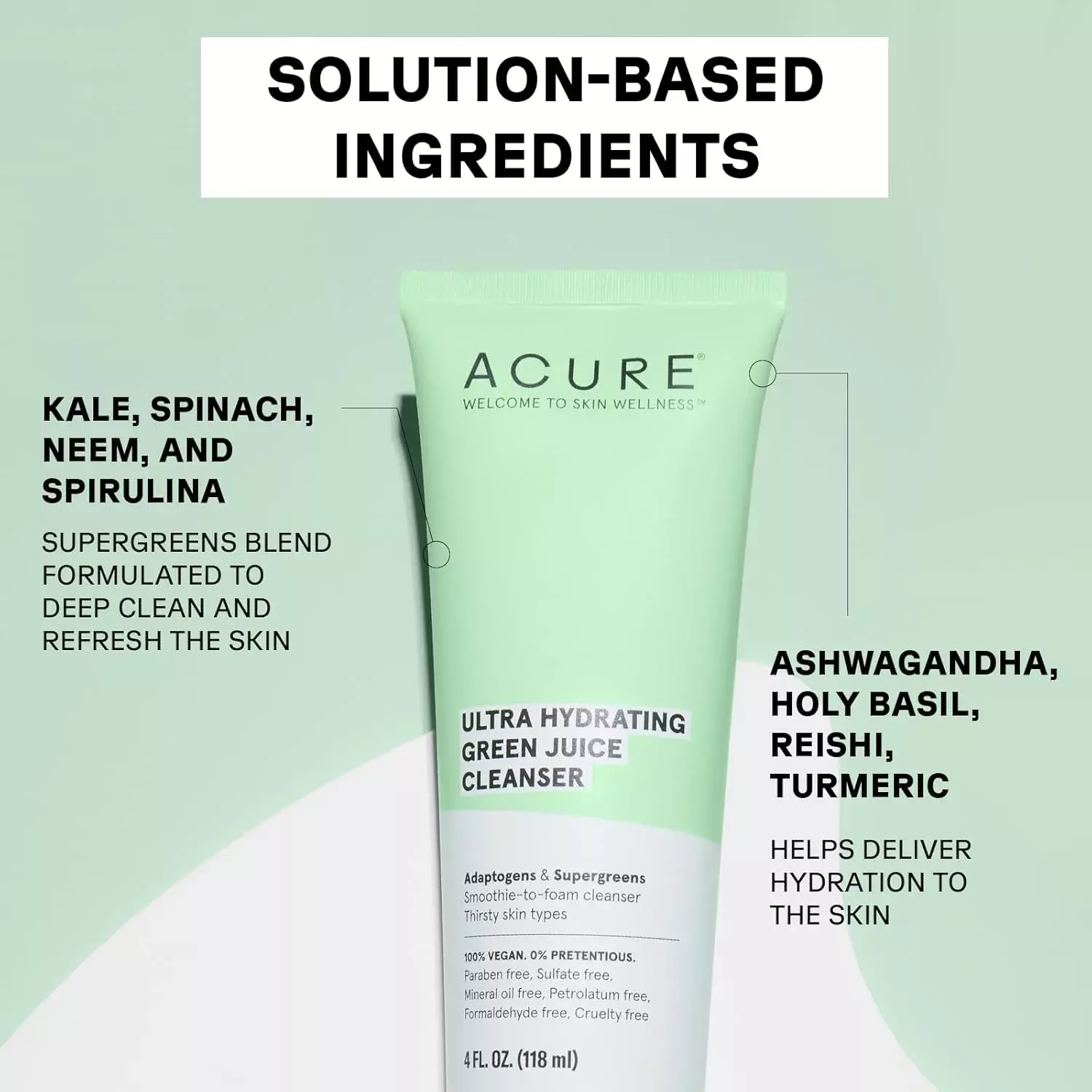 Acure Juice Cleanse Supergreens & Adaptogens Shampoo