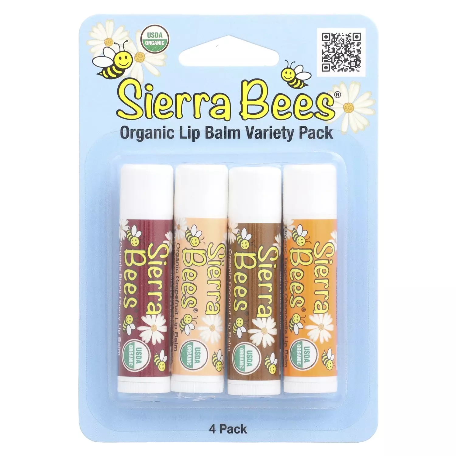 Sierra Bees Organic Lip Balm Variety 4 Pack