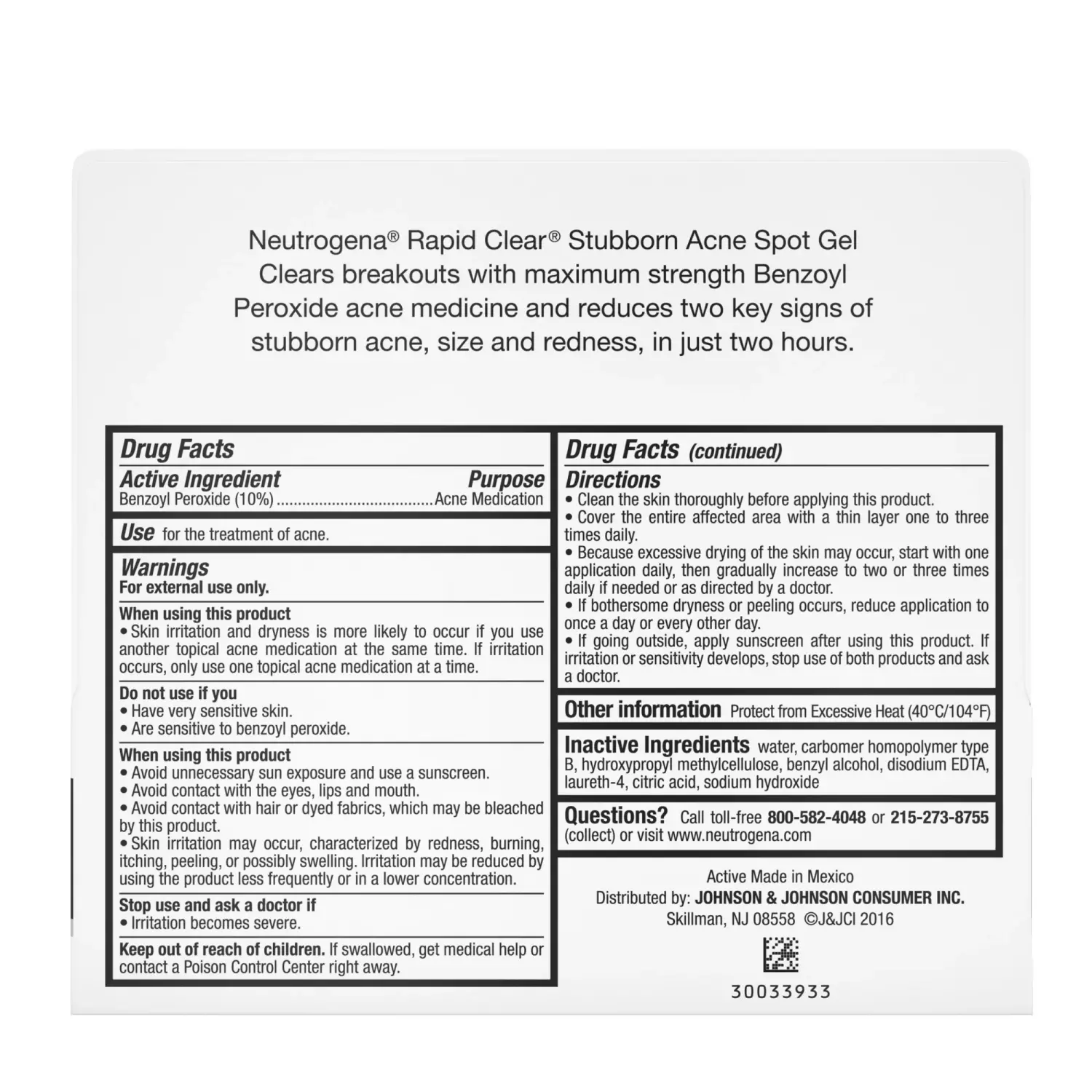 Neutrogena Rapid Clear Stubborn Acne Spot Gel