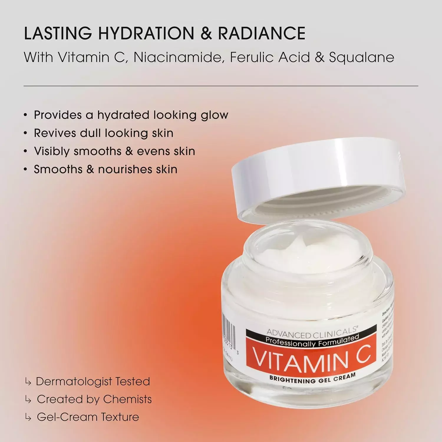 Advanced Clinicals Vitamin C Brightening Face Gel-Cream