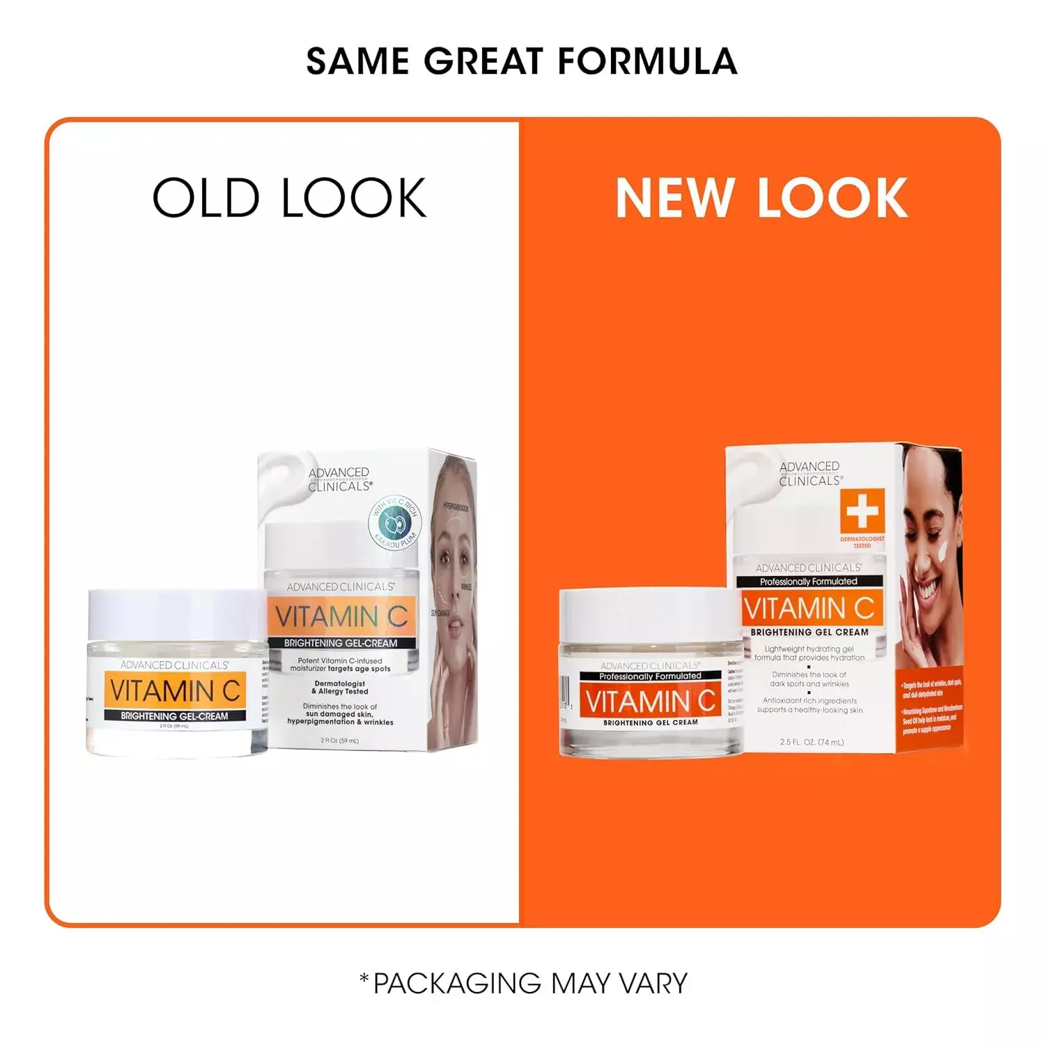 Advanced Clinicals Vitamin C Brightening Face Gel-Cream