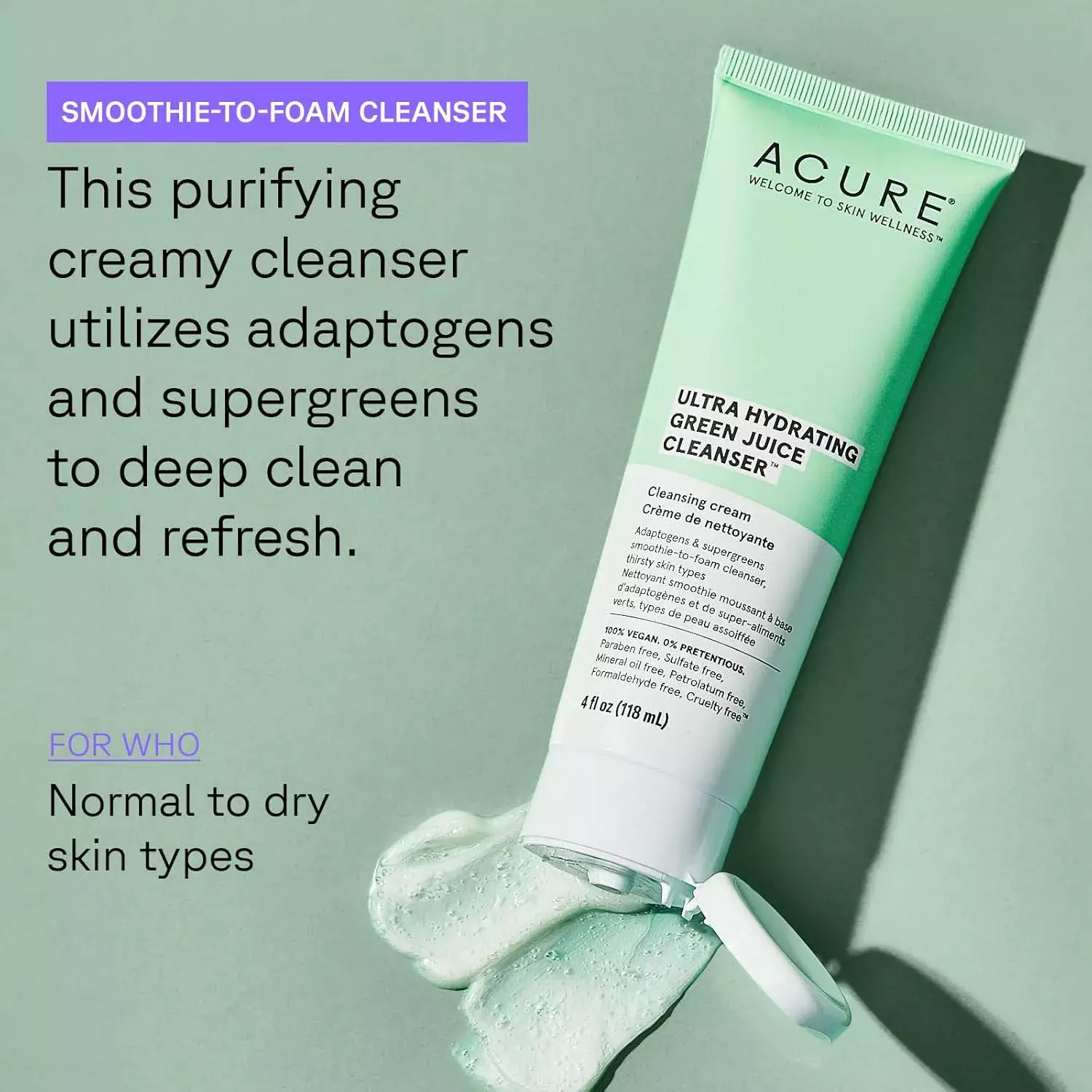 Acure Juice Cleanse Supergreens & Adaptogens Shampoo
