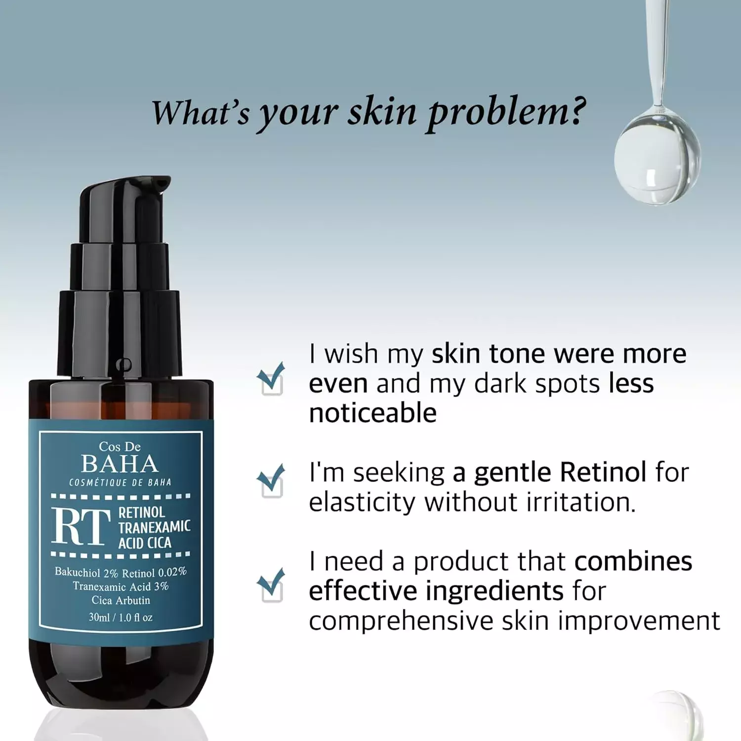 Cos De Baha Retinol & Tranexamic Acid Radiance Boost Facial Serum (30ml)