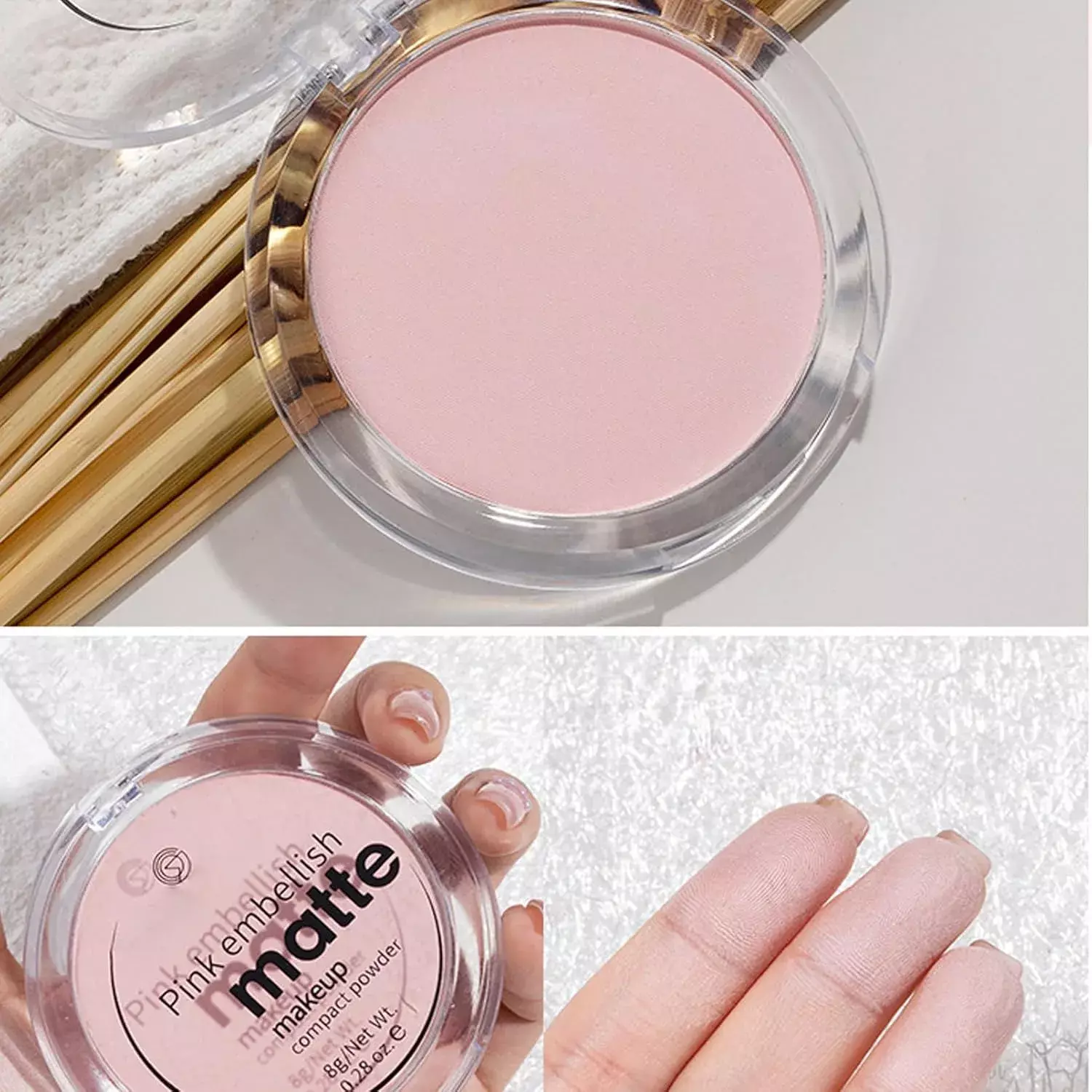 Gecomo Matte Concealer Sweat‑Proof Finishing Powder -Pink (8g)