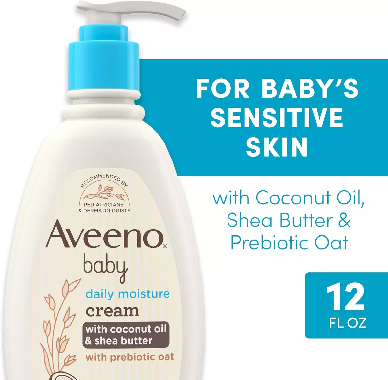 Aveeno Baby Daily Moisturizing Cream with Prebiotic Oat, Coconut Oil & Shea Butter (354ml)