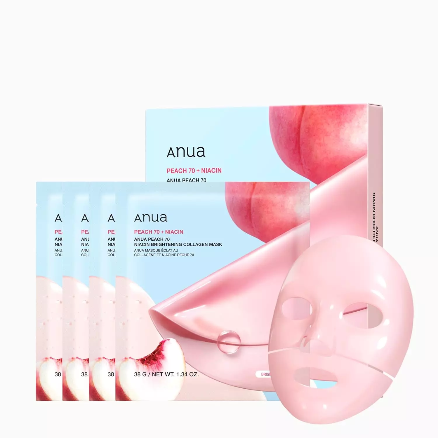 Anua Peach 70 Niacin Brightening Collagen Mask (4ea)