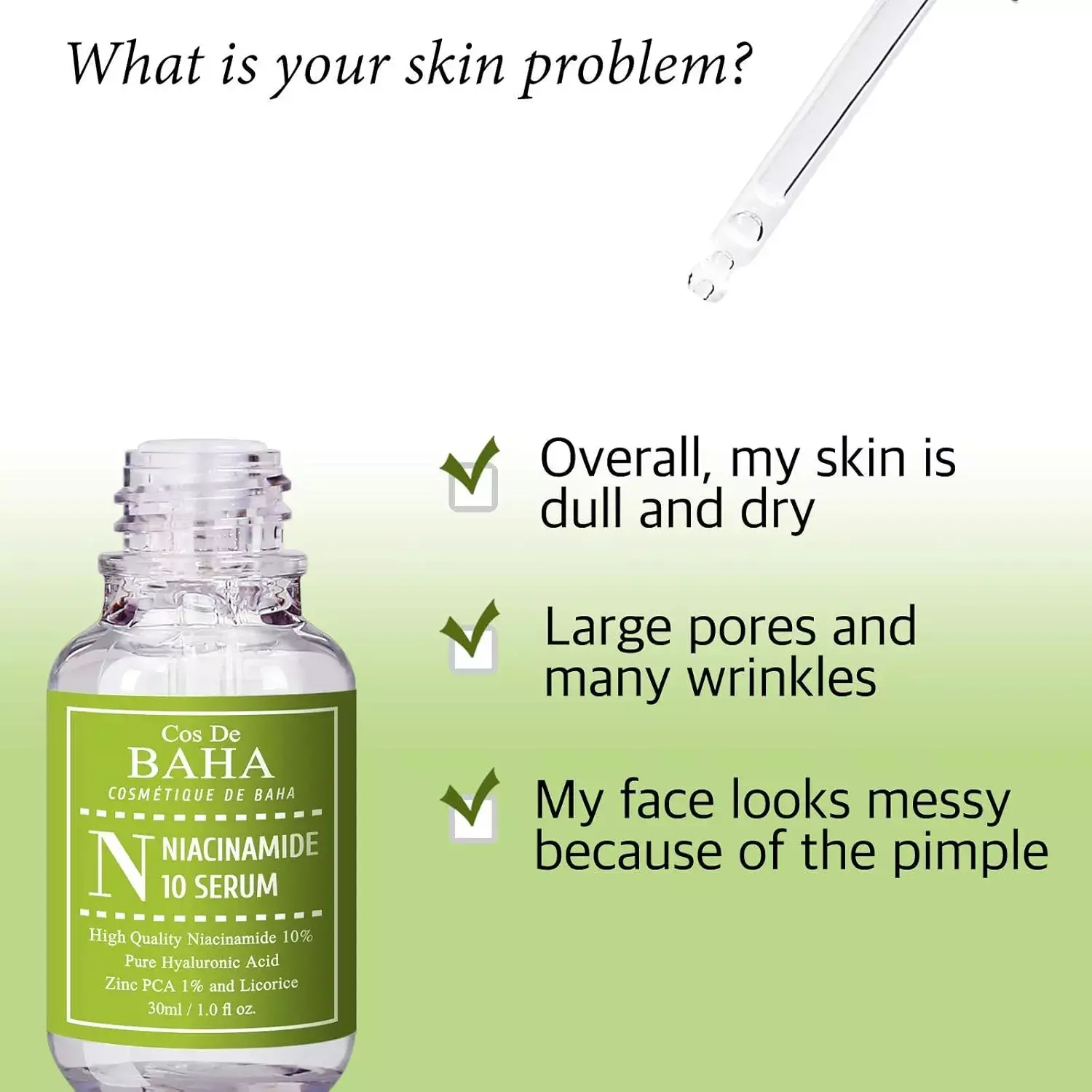 Cos De BAHA Niacinamide 10% + Zinc 1% Serum (30ml)