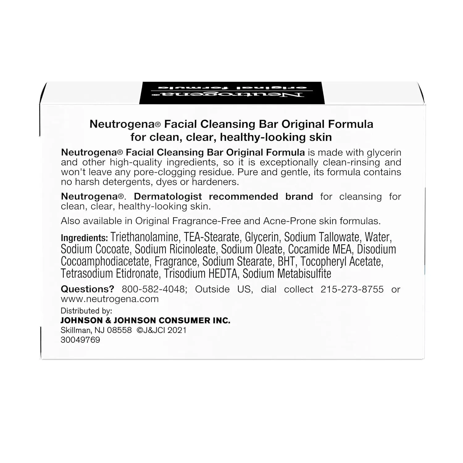 Neutrogena Original Face Soap Bar with Glycerin