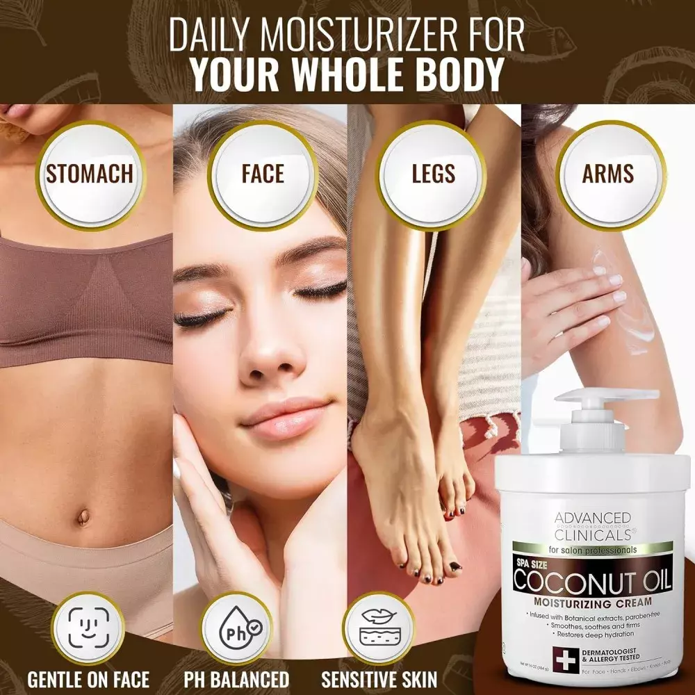 Advanced Clinicals Coconut Oil Moisturizing Cream