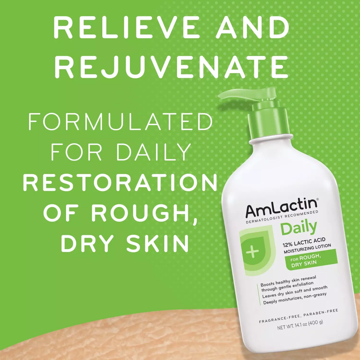 AmLactin Daily Moisturizing Lotion For Rough, Dry Skin 400g
