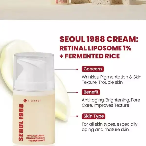 K-Secret Seoul 1988 Cream Retinal Liposome 1% + Fermented Rice 50ml