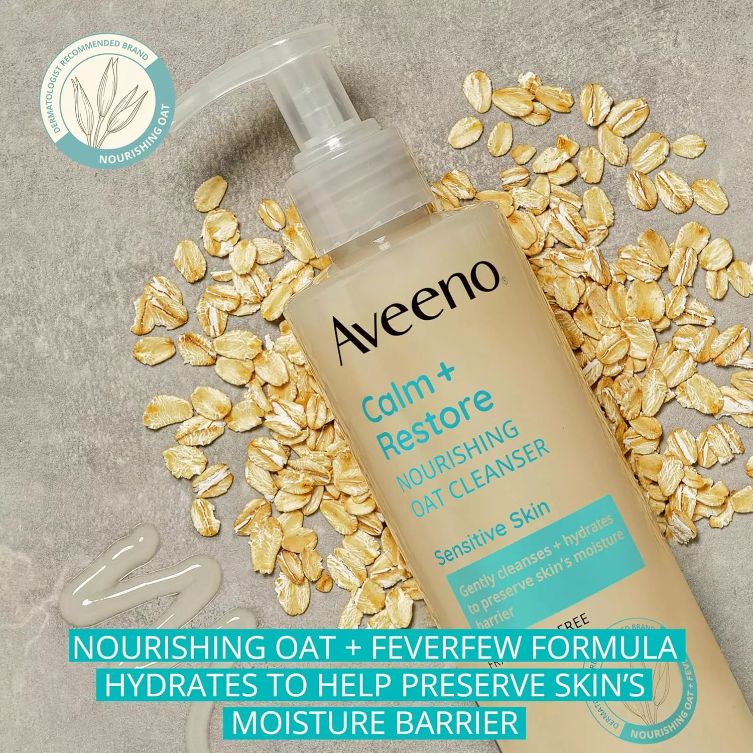 Aveeno Calm + Restore Nourishing Oat Cleanser, For Sensitive Skin (232ml)