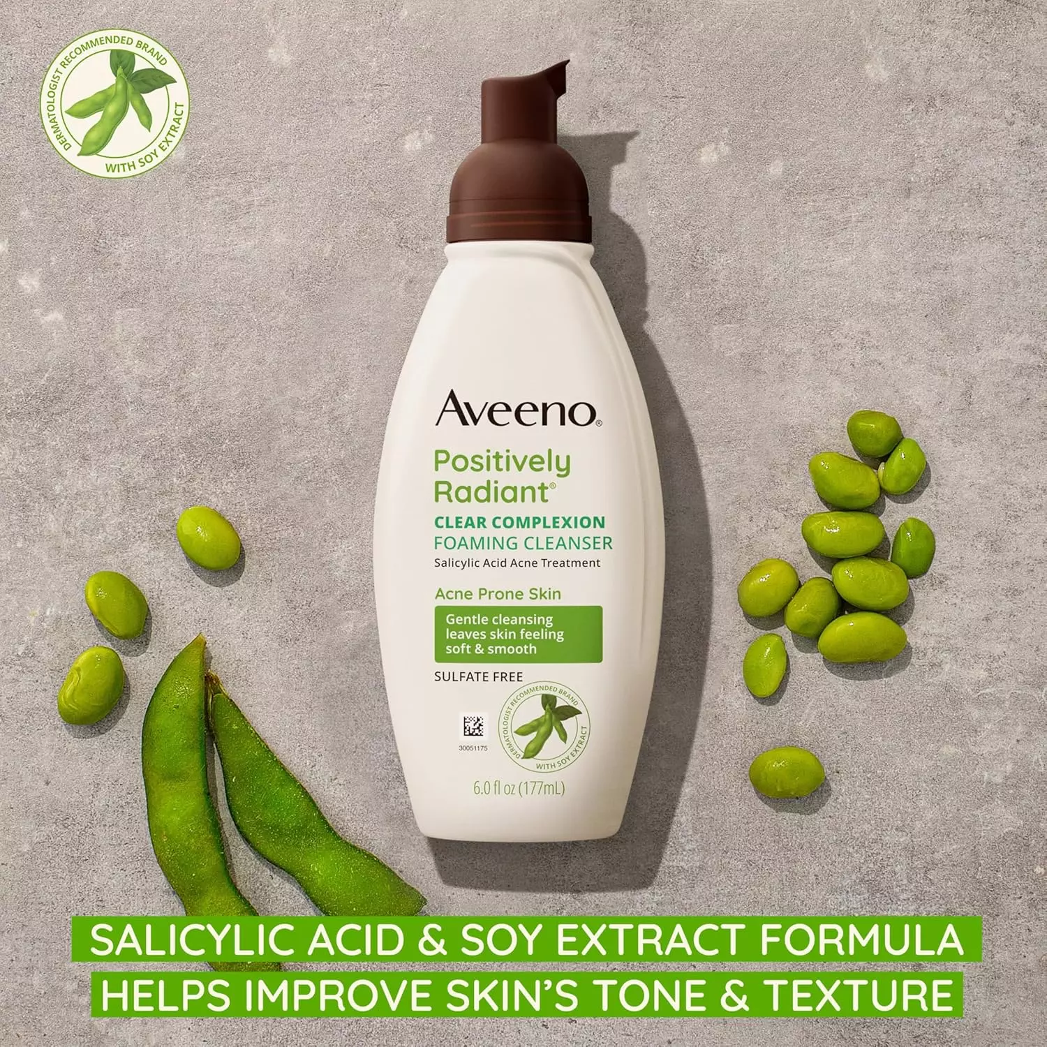 Aveeno Positively Radiant Clear Complexion Foaming Facial Cleanser Oil-Free (177ml)